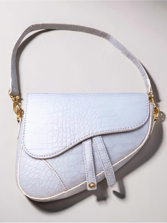 HDE Handbags - HDE Women's Saddle Shoulder Bag PU Leather Crossbody Purse - White Crocodile